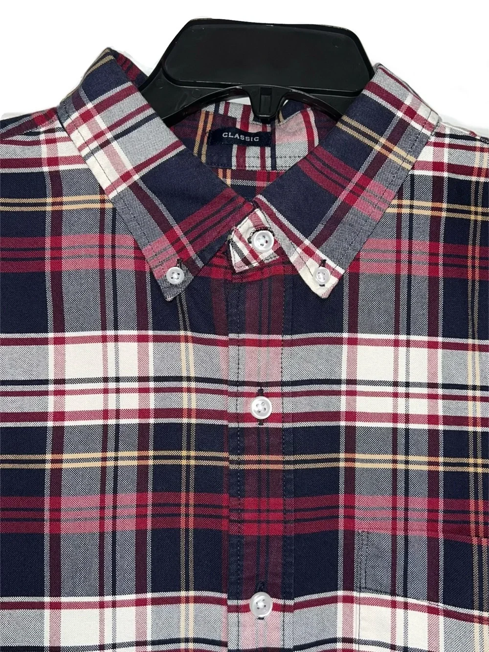 J. Crew Men's Plaid Button-Down Shirt in Burgundy, Black & White